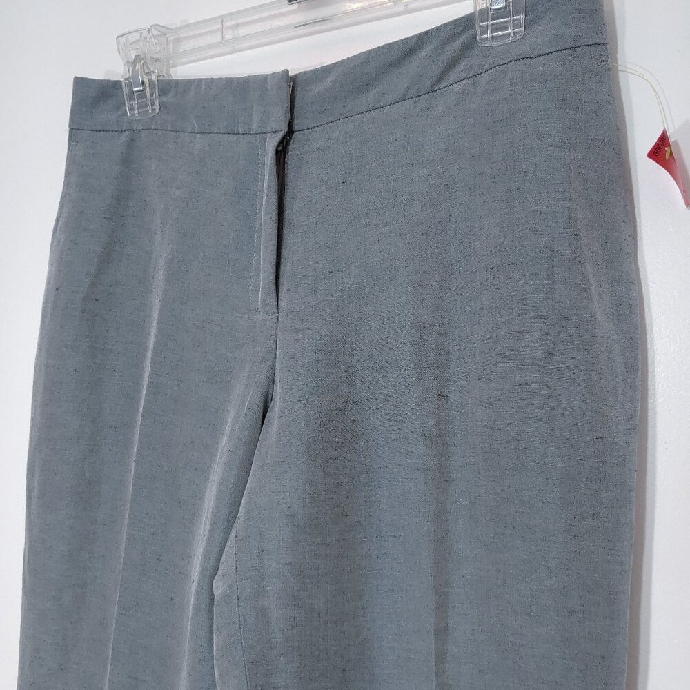Vintage WORTH Silk Pants Ice Blue Corporate Luxury Classic Taper Leg Trousers - Picture 3 of 7